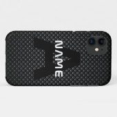 Gepersonaliseerde Monogram Naam Zwart-Wit Textuur Case-Mate iPhone Case (Achterkant (horizontaal))