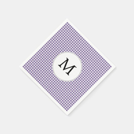 Gepersonaliseerde Monogram Paarse Houndstooth Patr Servetten (Hoek)