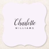 Gepersonaliseerde Monogram Pastel Roze Papier Onde Kartonnen Onderzetters (Voorkant)