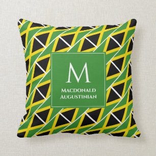 Gepersonaliseerde Monogram Patriottische JAMAICA V Kussen