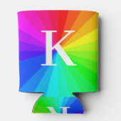 Gepersonaliseerde monogram regenboog LGBT Pride Gi Blikjeskoeler (Achterkant)