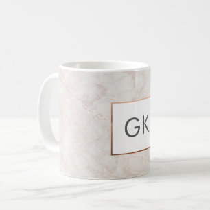 Gepersonaliseerde Monogram Roos Gouden Marmeren Mo Koffiemok