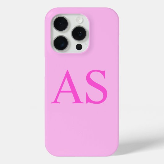 Gepersonaliseerde Monogram Roze Initiaal Telefoonh Case-Mate iPhone Case (Achterkant)