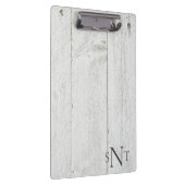Gepersonaliseerde Monogram Rustic Klembord (Rechts)