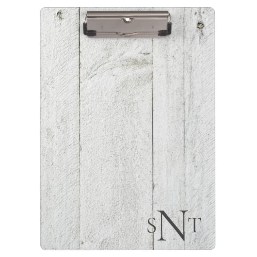 Gepersonaliseerde Monogram Rustic Klembord (Voorkant)