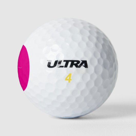 Gepersonaliseerde Monogram Script Naam Roze Zwart Golfballen (Logo)