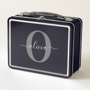 Gepersonaliseerde monogram scriptnaam zwart wit gr