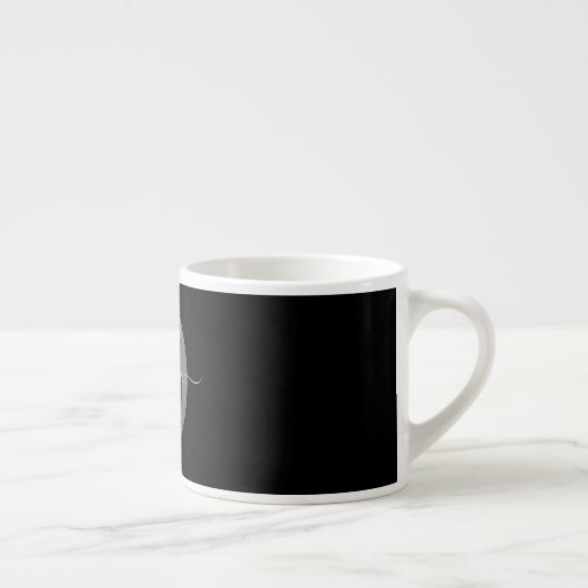 Gepersonaliseerde monogram scriptnaam zwart wit gr espresso kop (Rechts)