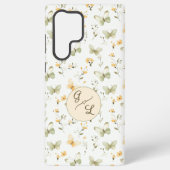 Gepersonaliseerde Monogram Spring Butterfly Samsung Galaxy Hoesje (Achterkant)