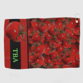 Gepersonaliseerde monogram tomaten Golfhanddoek (Horizontaal)