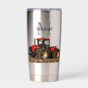 Gepersonaliseerde monogram tractorapparatuur grond geïsoleerde drinkbeker