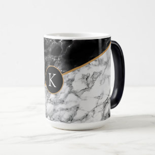Gepersonaliseerde Monogram Uw Letter Faux Marble M Magische Mok