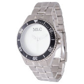 Gepersonaliseerde Monogram Watch Face Horloge (Gekanteld)
