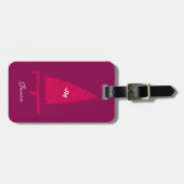 Gepersonaliseerde Monogram Zeilboot Racing Roze Bagagelabel (Voorkant horizontaal)