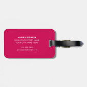 Gepersonaliseerde Monogram Zeilboot Racing Roze Bagagelabel (Achterkant horizontaal)