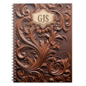 Gepersonaliseerde Monogramme Faux Leather Notitieboek (Voorkant)