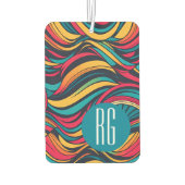 Gepersonaliseerde Monogrammed Abstract Waves Patte Luchtverfrisser (Achterkant)