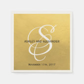 Gepersonaliseerde Monogrammed Custom Gold Folie We Servetten (Voorkant)