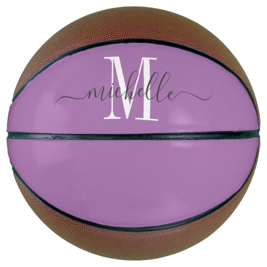 Gepersonaliseerde monogrammed Girl's Lavender Basketbal (Voorkant)