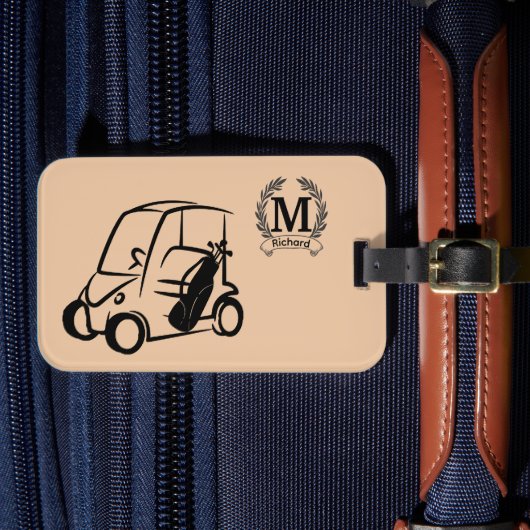 Gepersonaliseerde Monogrammed Golf Bag Label, Golf Bagagelabel (Voorkant Insitu 4)