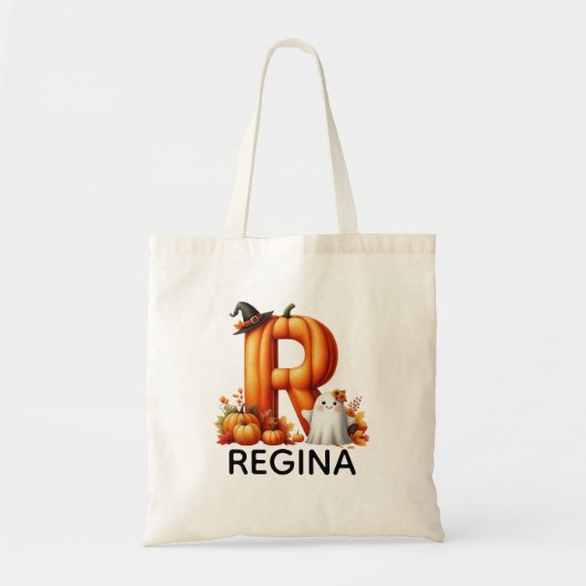 Gepersonaliseerde Monogrammed Halloween Canvas tas (Voorkant)