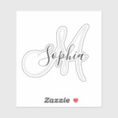 Gepersonaliseerde Monogrammed Handgeschreven Naam  Sticker (Vel)