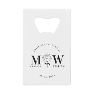 Gepersonaliseerde Monogrammed Huwelijkscadeaus Fav Kredietkaart Flessenopener