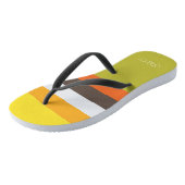 Gepersonaliseerde Monogrammed Kleurenstroken Teenslippers (Schuin)