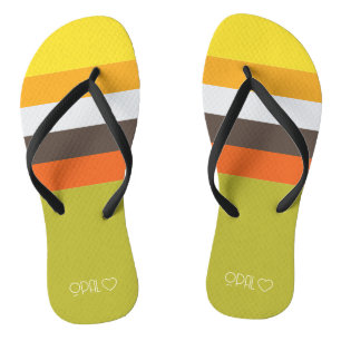 Gepersonaliseerde Monogrammed Kleurenstroken Teenslippers