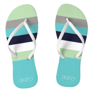 Gepersonaliseerde Monogrammed Kleurenstroken Teenslippers
