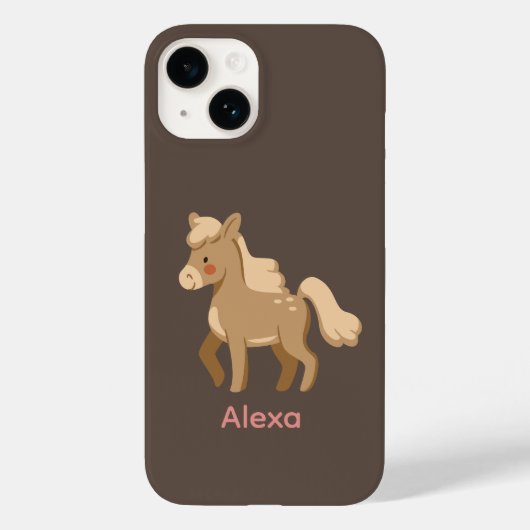 Gepersonaliseerde Monogrammed Pony Paard Meisje Case-Mate iPhone Case (Achterkant)