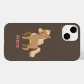 Gepersonaliseerde Monogrammed Pony Paard Meisje Case-Mate iPhone Case (Achterkant (horizontaal))