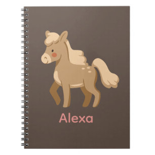 Gepersonaliseerde Monogrammed Pony Paard Meisje Notitieboek