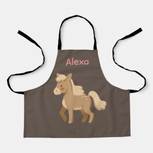 Gepersonaliseerde Monogrammed Pony Paard Meisje Schort