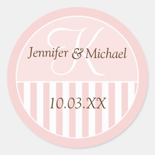 Gepersonaliseerde monogrammed Wedding Favor Labels (Voorkant)