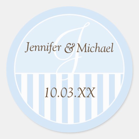 Gepersonaliseerde monogrammed Wedding Favor Labels (Voorkant)