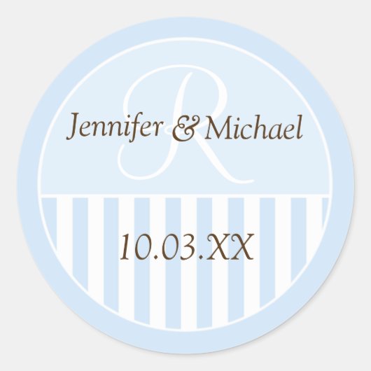 Gepersonaliseerde monogrammed Wedding Favor Labels (Voorkant)