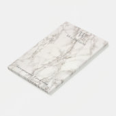 Gepersonaliseerde Monogrammed White Marble Post-it® Notes (Schuin)