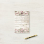 Gepersonaliseerde Monogrammed Wooden Achtergrond Post-it® Notes (Op bureau)