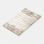 Gepersonaliseerde Monogrammed Wooden Achtergrond Post-it® Notes (Schuin)