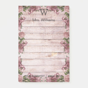 Gepersonaliseerde Monogrammen Groene Wooden Achter Post-it® Notes