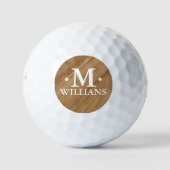 Gepersonaliseerde Monogrammen Rustiek Hout Golfballen (Voorkant)
