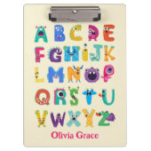 Gepersonaliseerde Monster ABC Gekke Alfabet Monste Klembord (Voorkant)