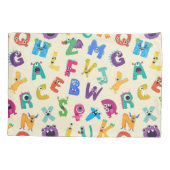 Gepersonaliseerde Monster ABC Gekke Alfabet Monste Kussensloop (Achterkant)