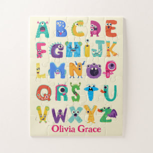 Gepersonaliseerde Monster ABC Gekke Alfabet Monste Legpuzzel