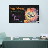 Gepersonaliseerde Monster Bash Halloween Party Spandoek (Beurs)