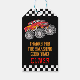 Gepersonaliseerde Monster Truck Dank u Favor Tag Cadeaulabel