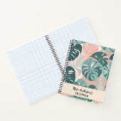Gepersonaliseerde Monstera Pattern Sketchbook Notitieboek (Binnen)