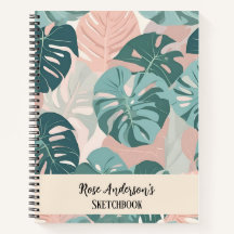 Gepersonaliseerde Monstera Pattern Sketchbook