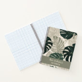 Gepersonaliseerde Monstera Pattern Sketchbook Notitieboek (Binnen)